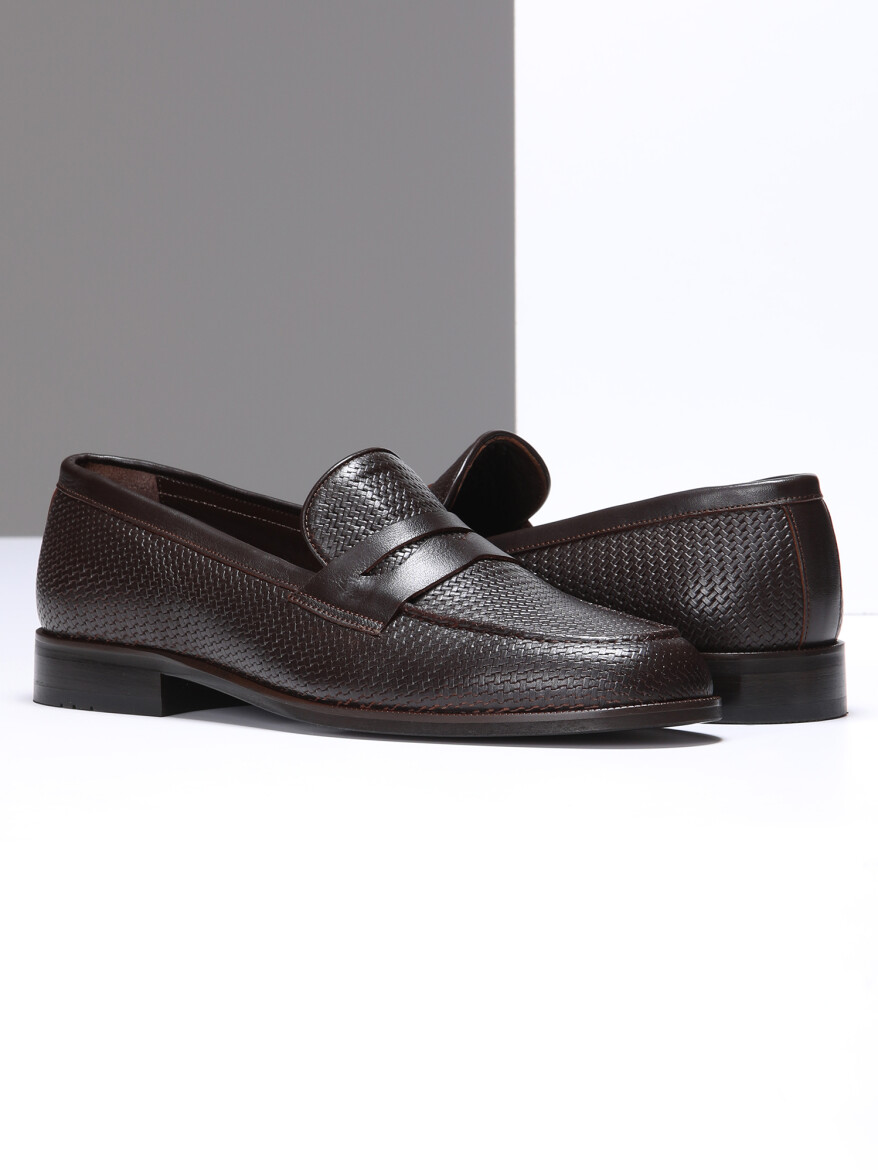 Brown Leather Classical Shoes - 3