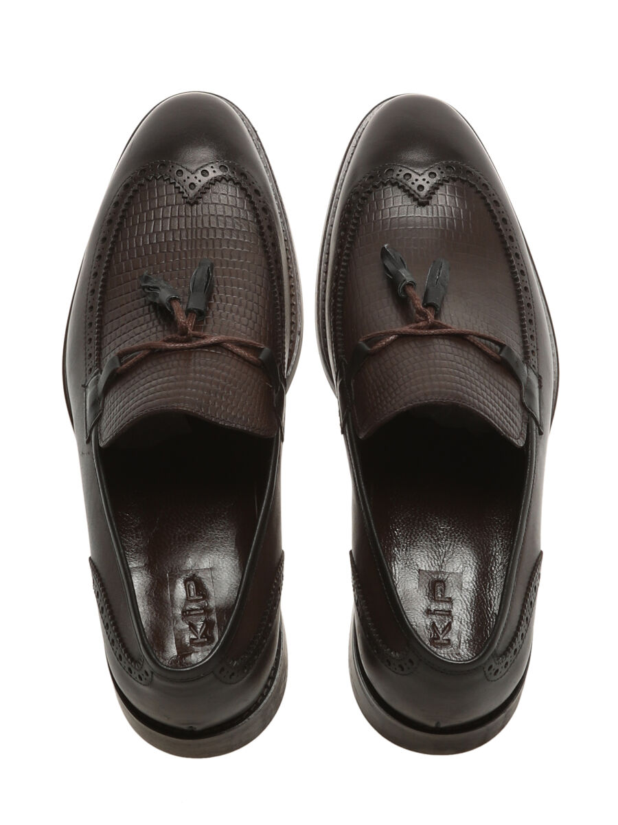 Brown Leather Classical Shoes - 5