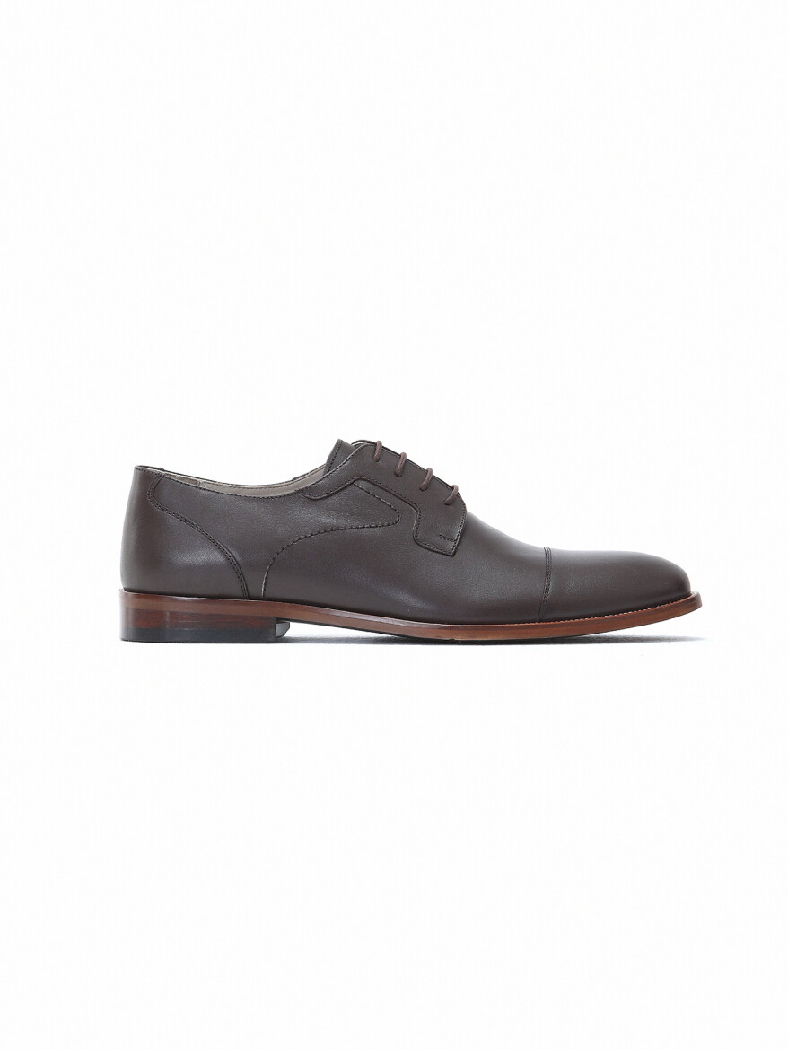 Brown Leather Classical Shoes - 1