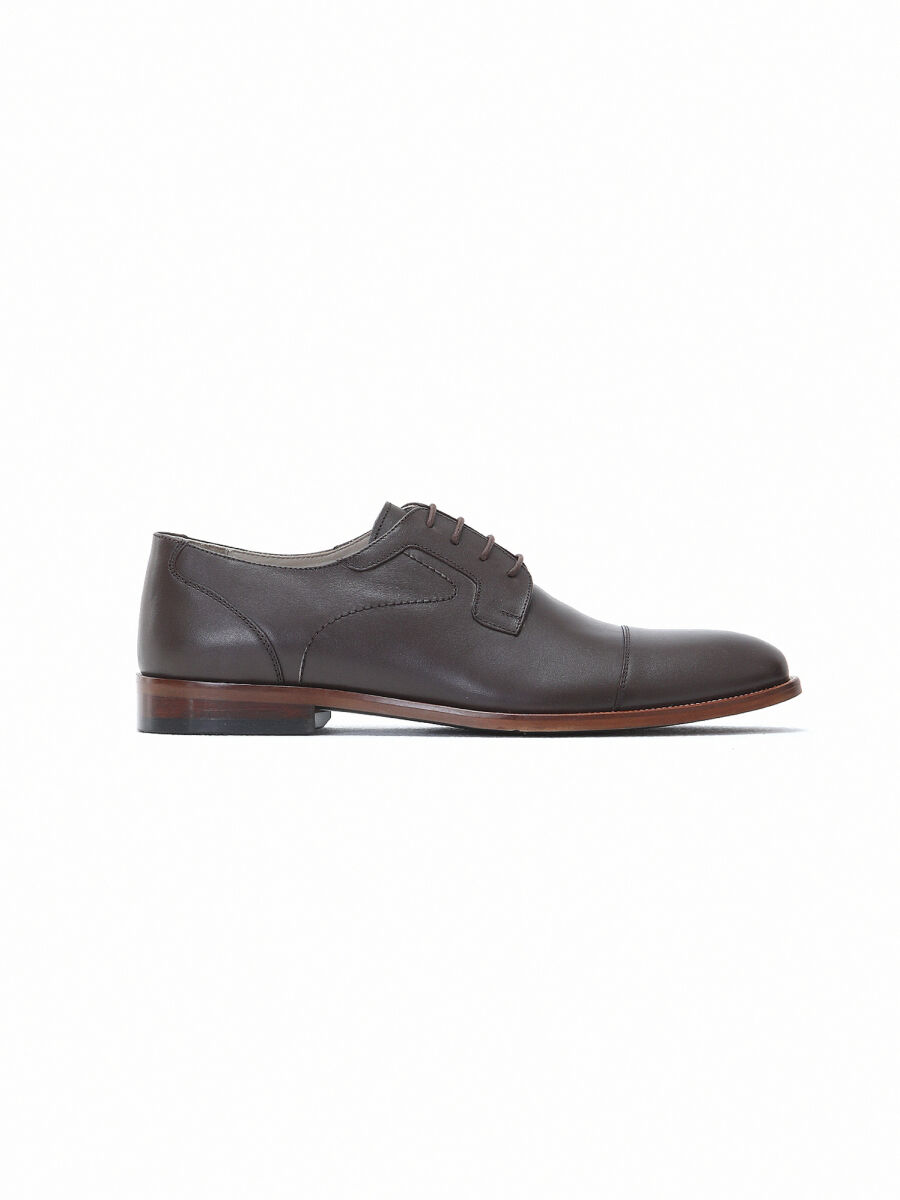 Brown Leather Classical Shoes - 1