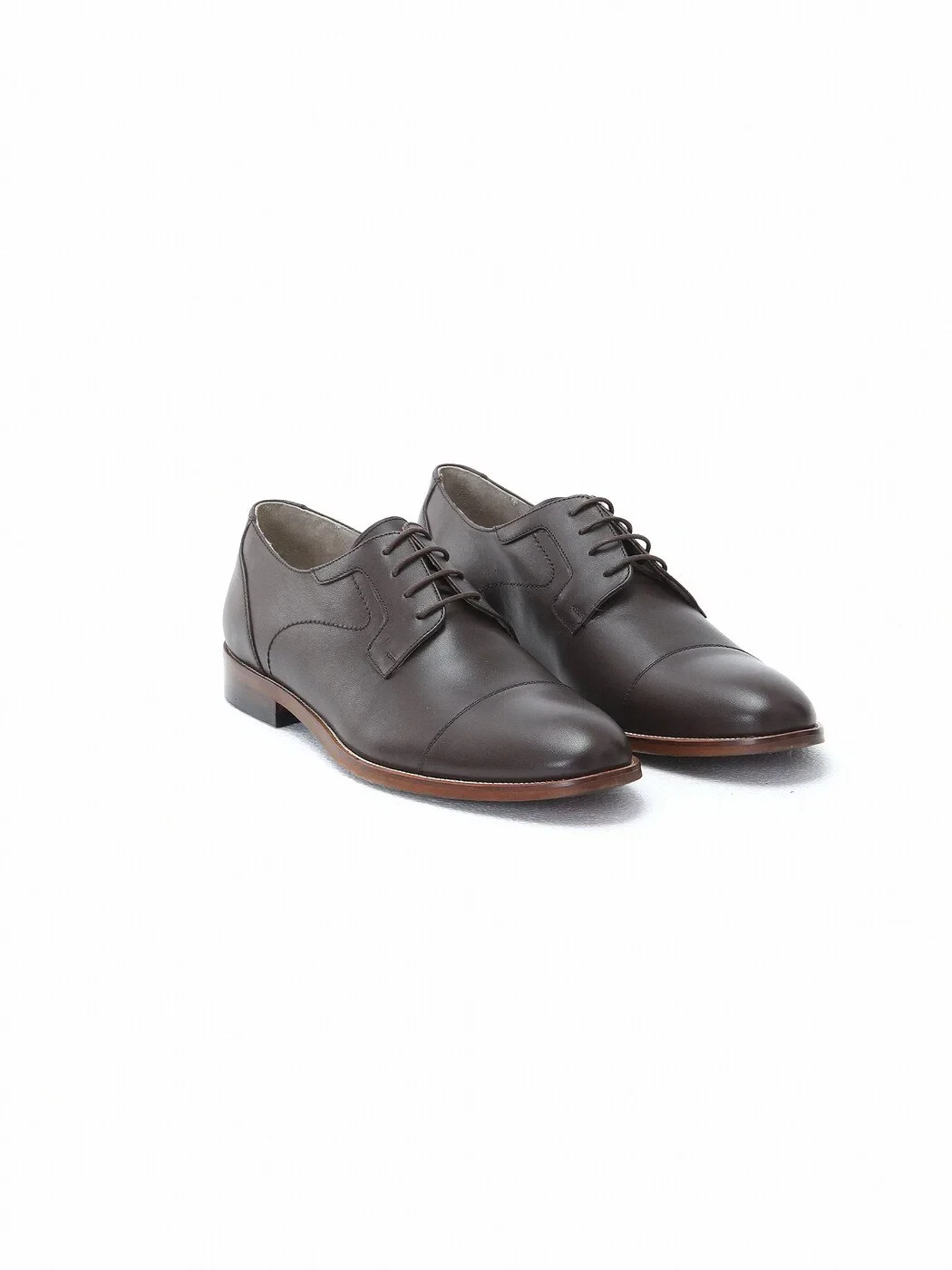 Brown Leather Classical Shoes - 2