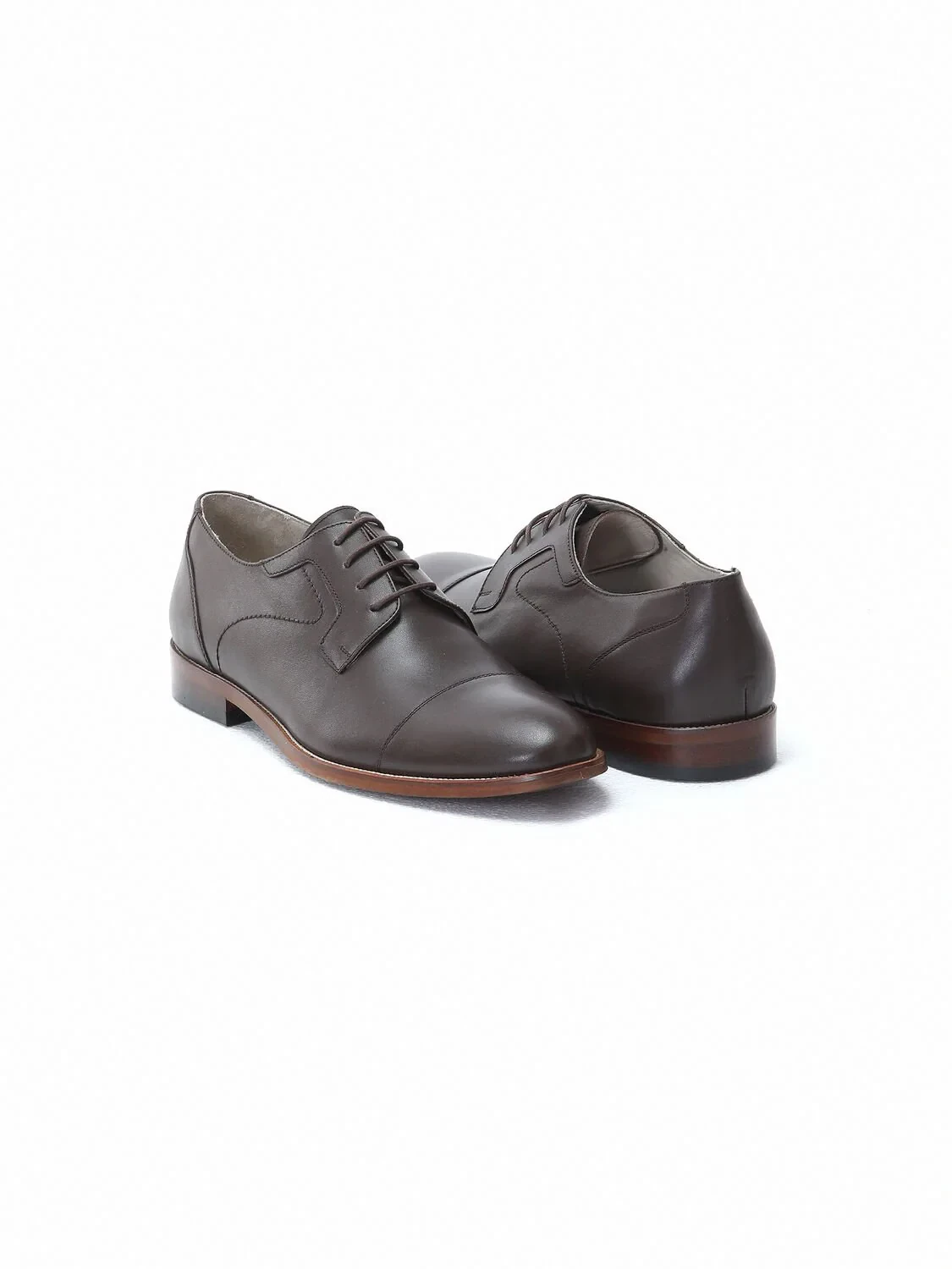 Brown Leather Classical Shoes - 3