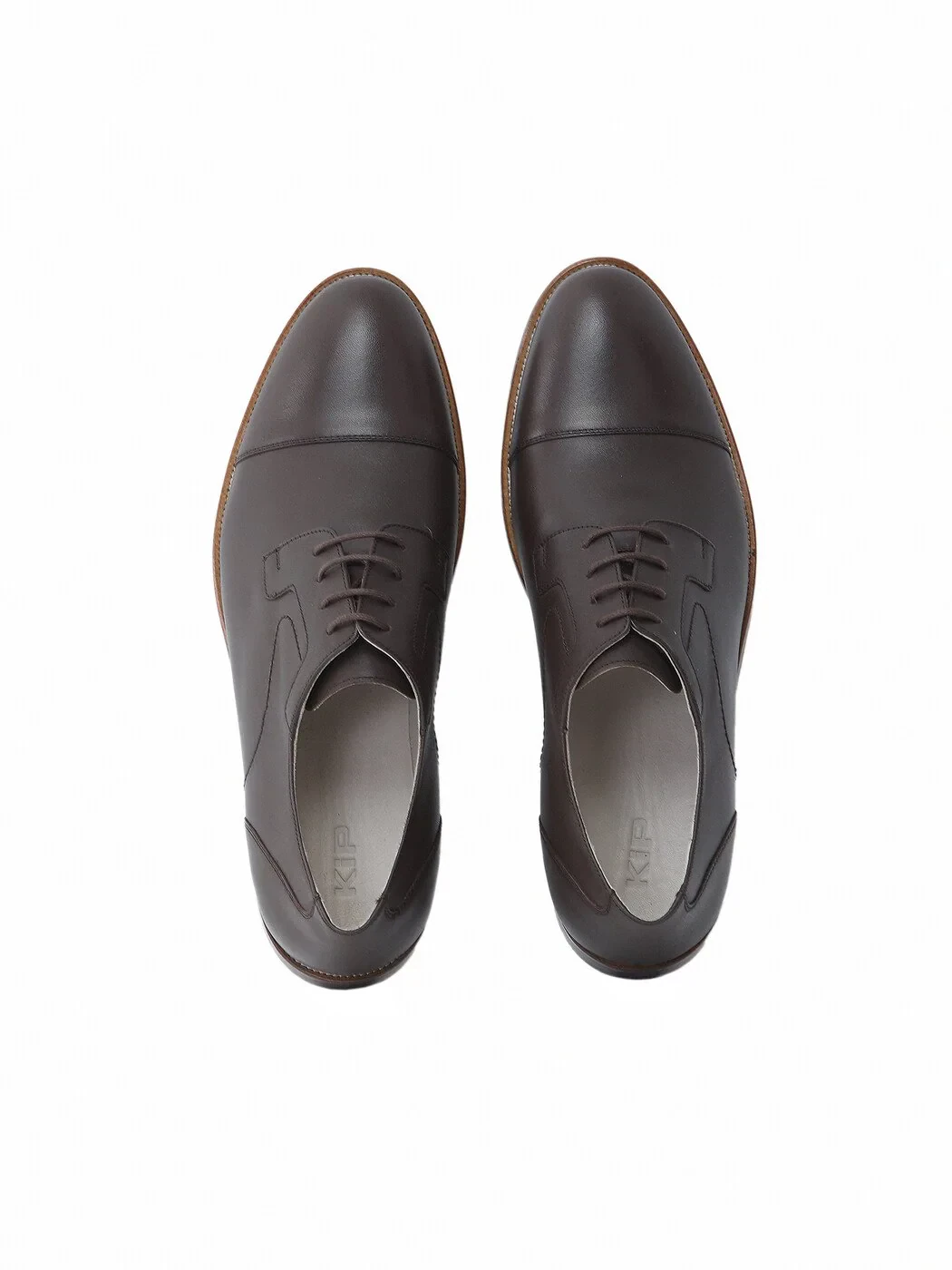 Brown Leather Classical Shoes - 5