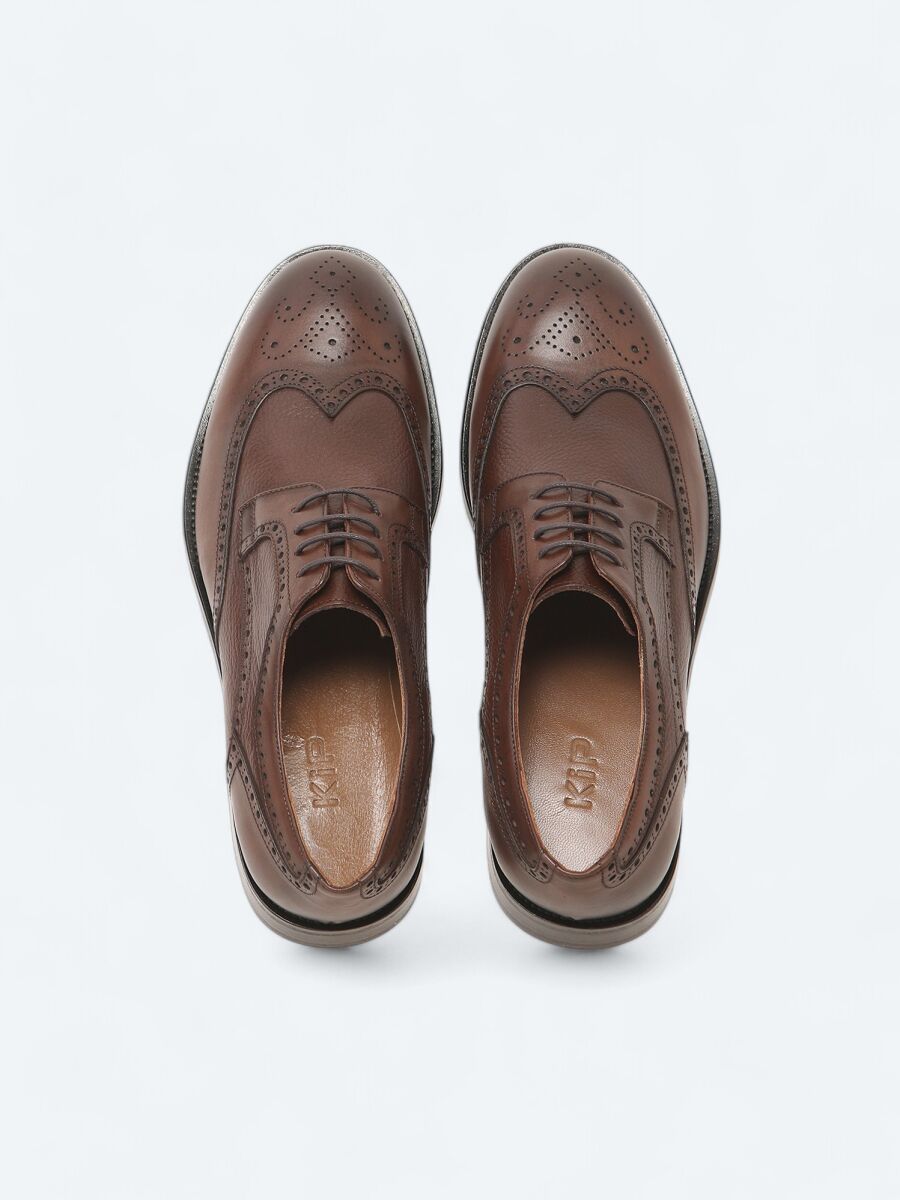 Brown Leather Classical Shoes - 5