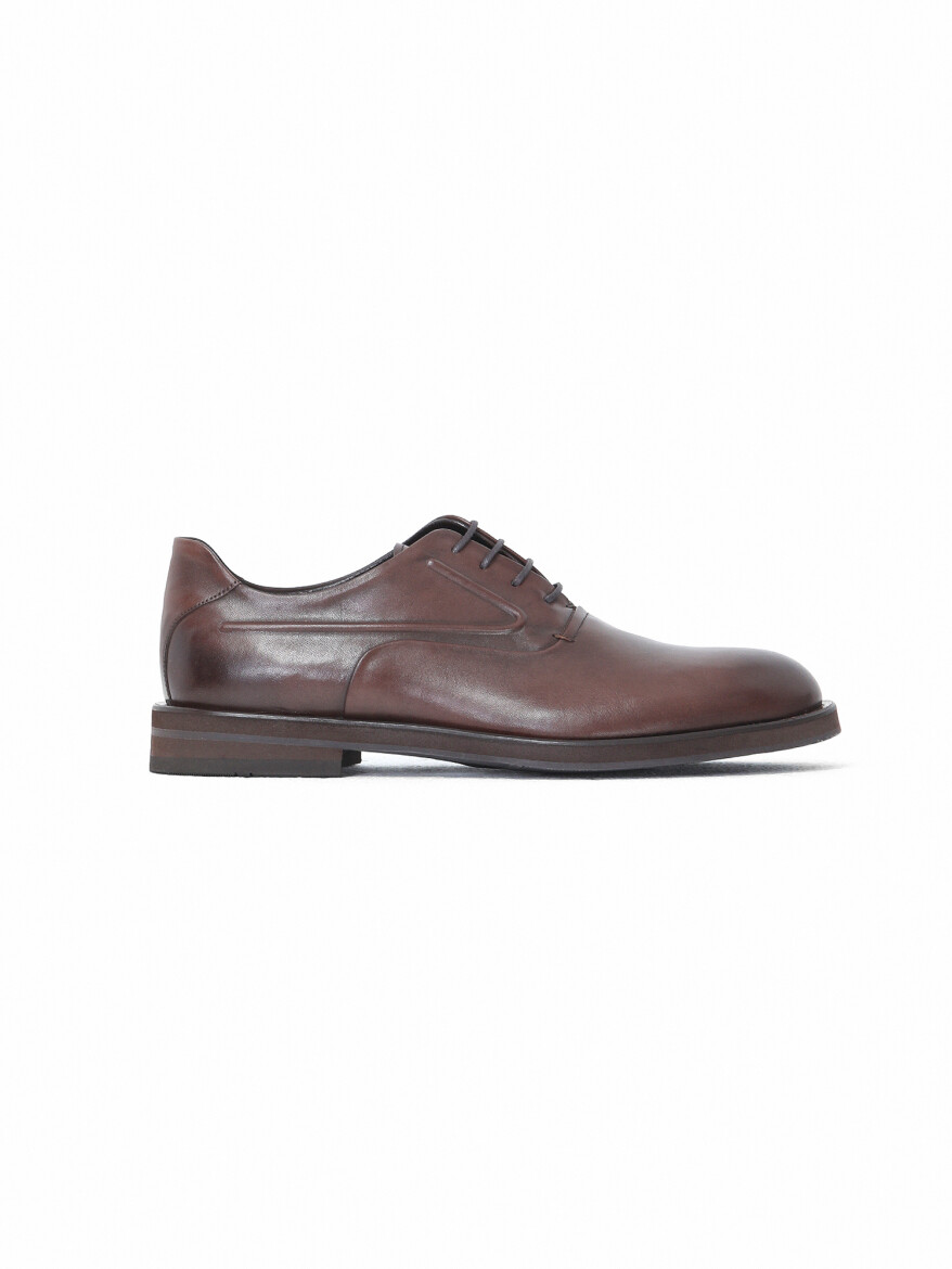 Brown Leather Classical Shoes - 1
