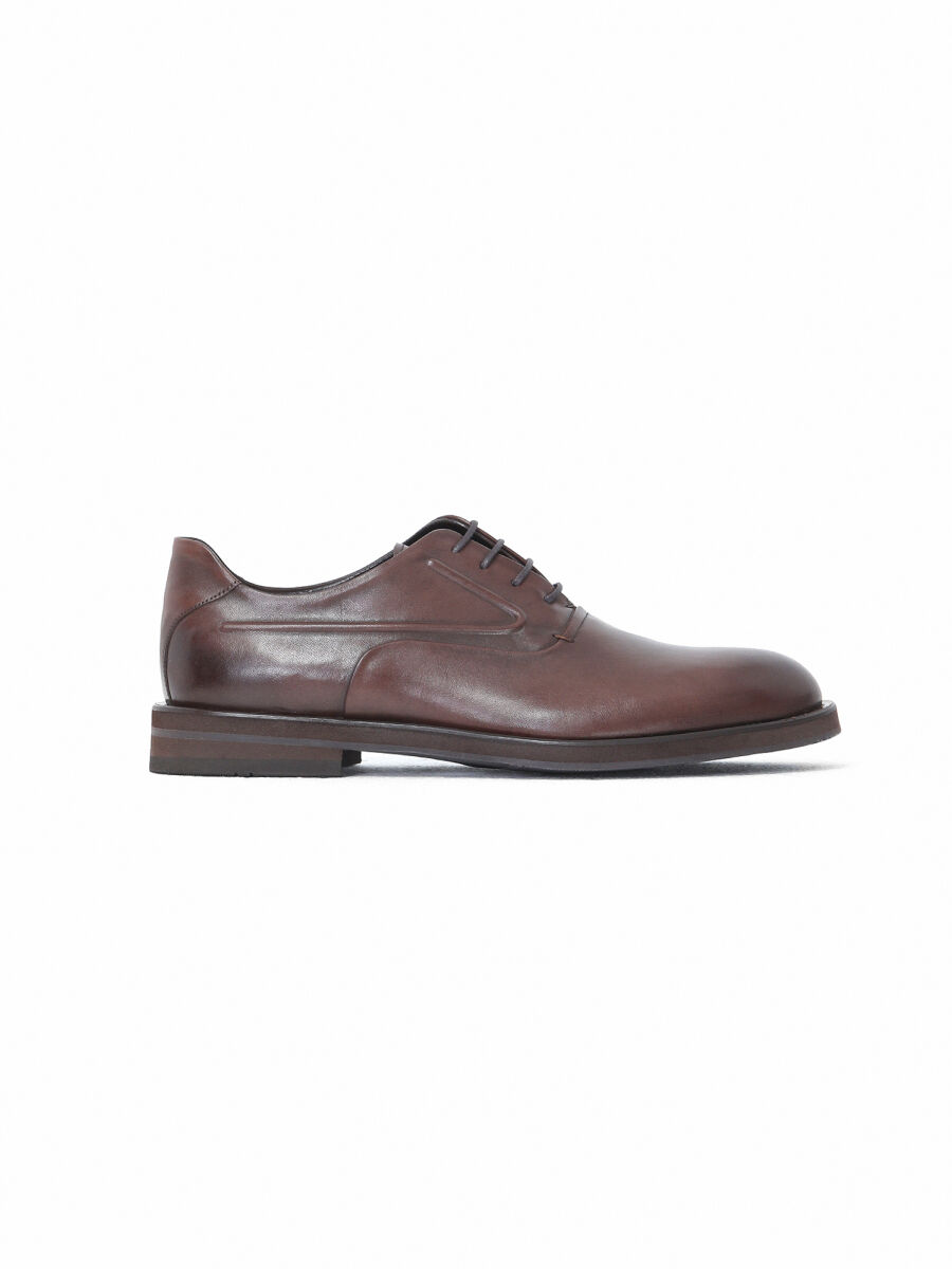 Brown Leather Classical Shoes - 1