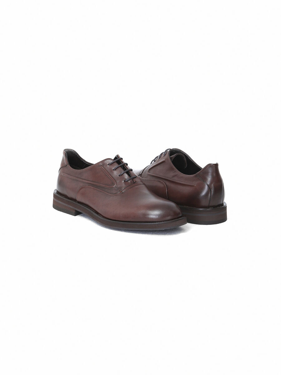 Brown Leather Classical Shoes - 3