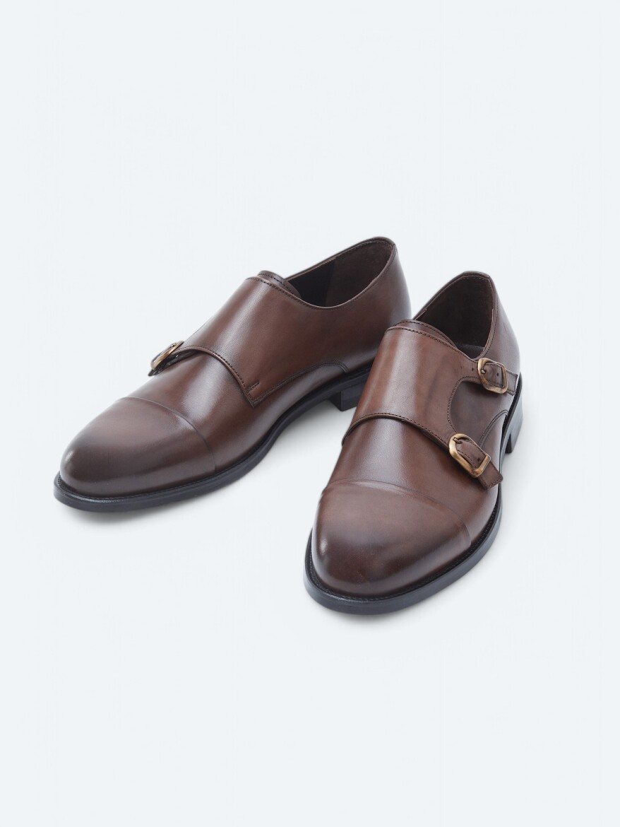 Brown Leather Classical Shoes - 2