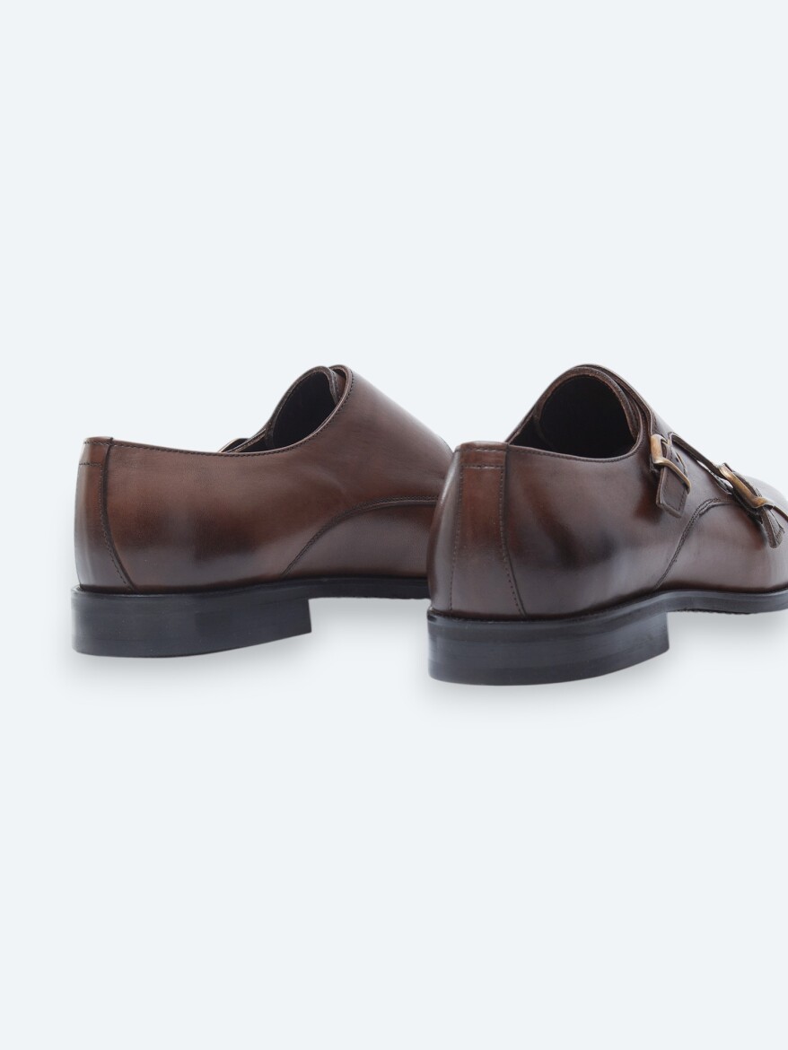 Brown Leather Classical Shoes - 5