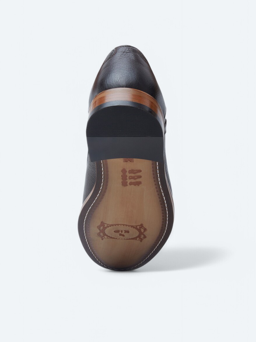 Brown Leather Classical Shoes - 4