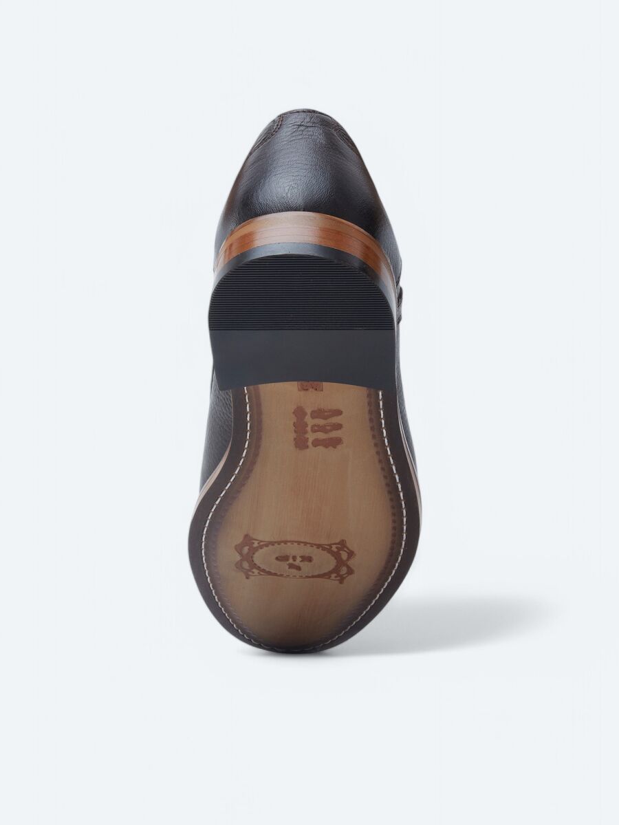 Brown Leather Classical Shoes - 4