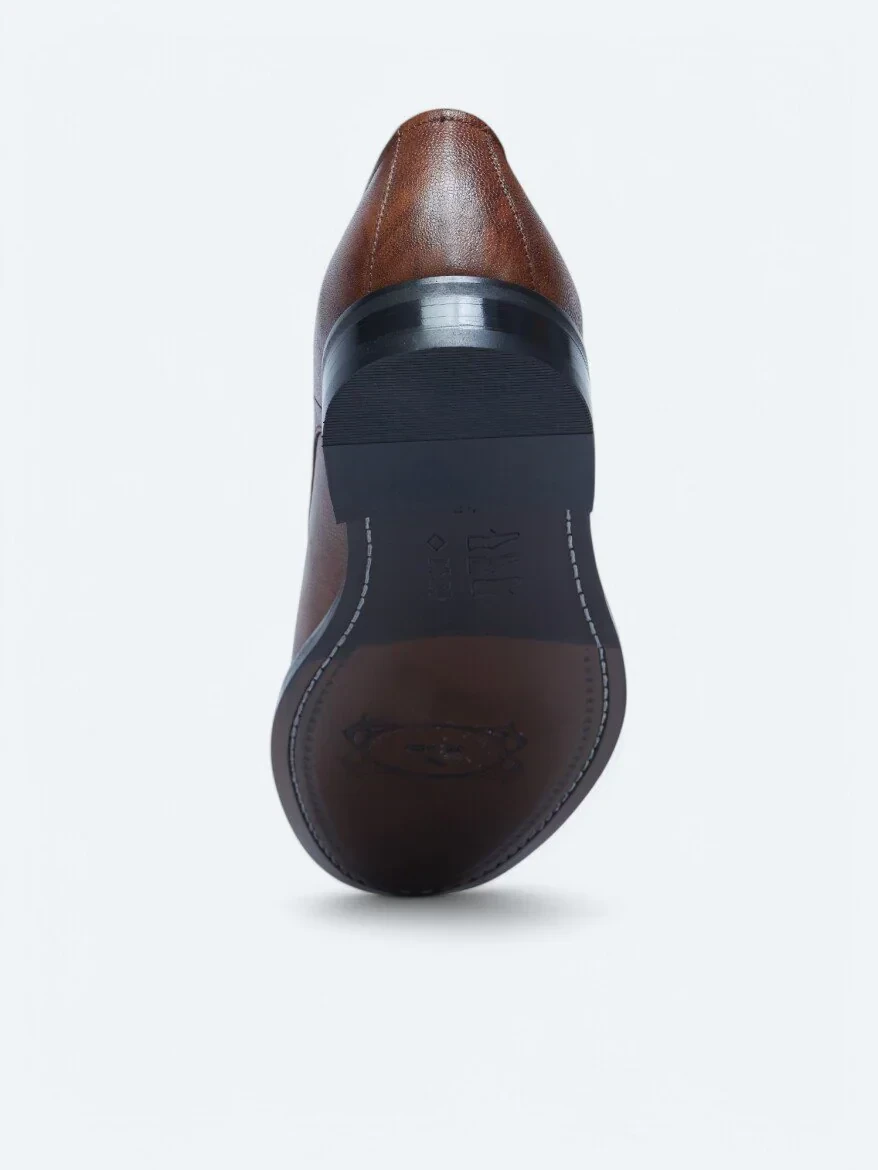 Brown Leather Classical Shoes - 4