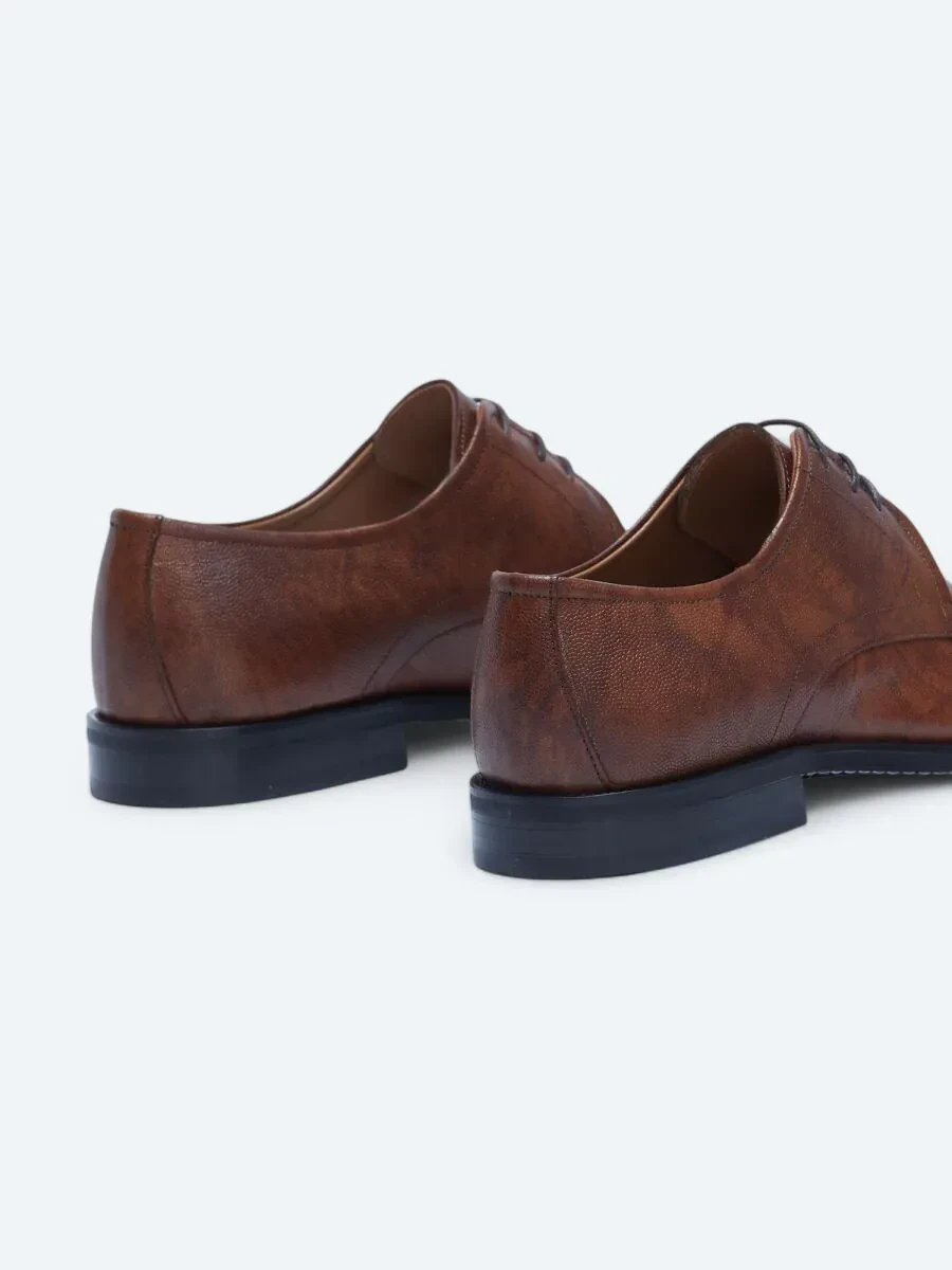 Brown Leather Classical Shoes - 5