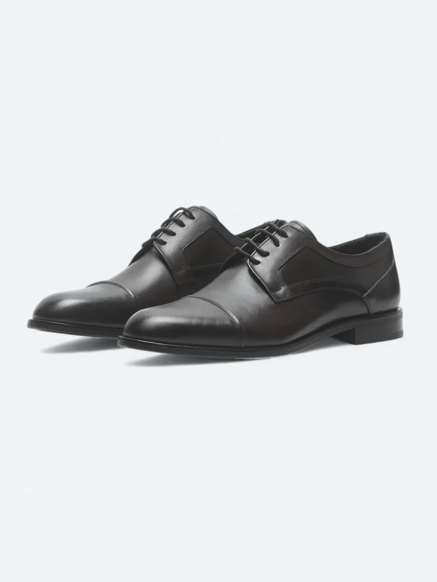 Brown Leather Classical Shoes - 2