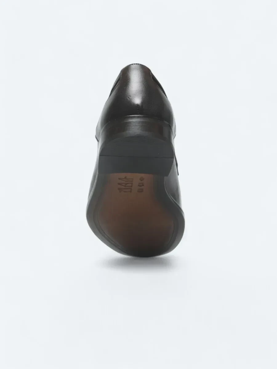 Brown Leather Classical Shoes - 4