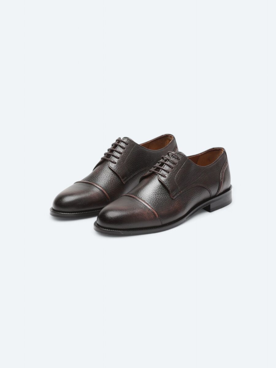 Brown Leather Classical Shoes - 2