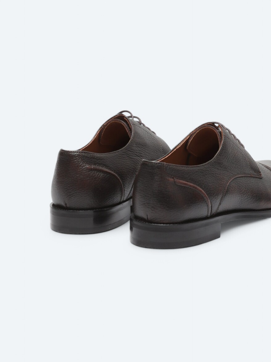 Brown Leather Classical Shoes - 5