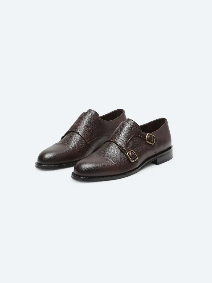 Brown Leather Classical Shoes - 2