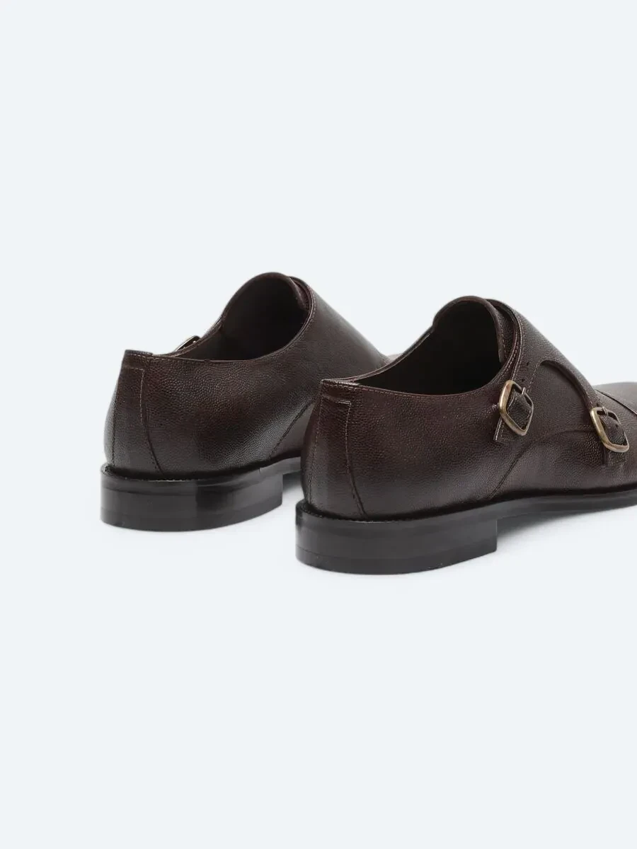 Brown Leather Classical Shoes - 5