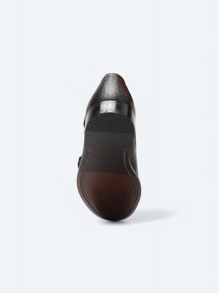 Brown Leather Classical Shoes - 4