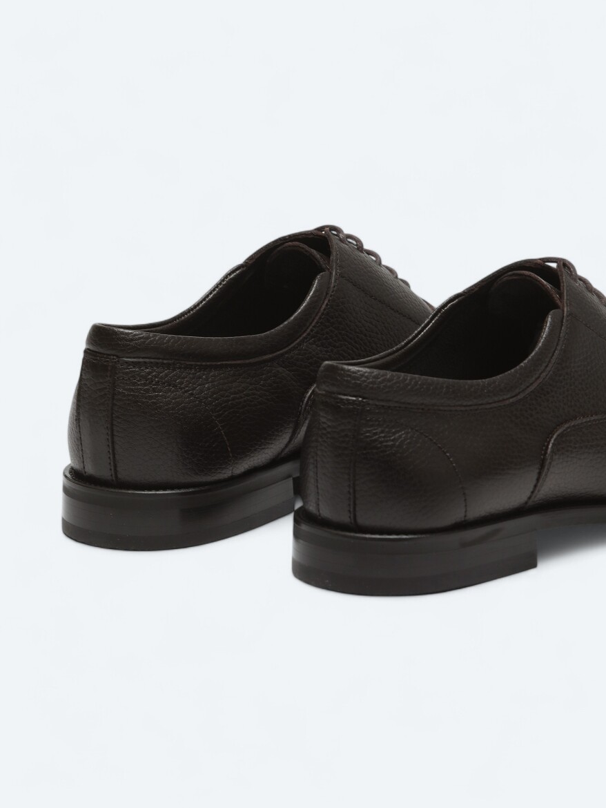 Brown Leather Classical Shoes - 5