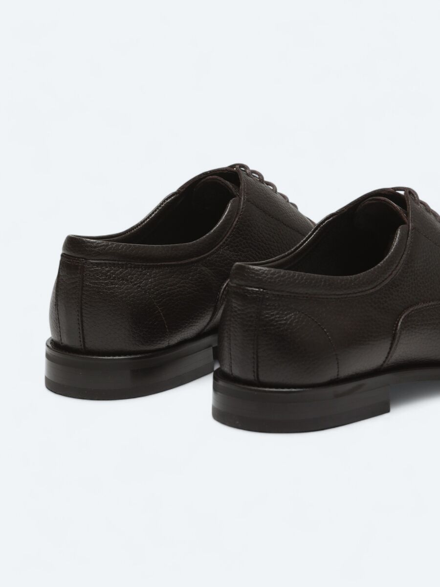 Brown Leather Classical Shoes - 5