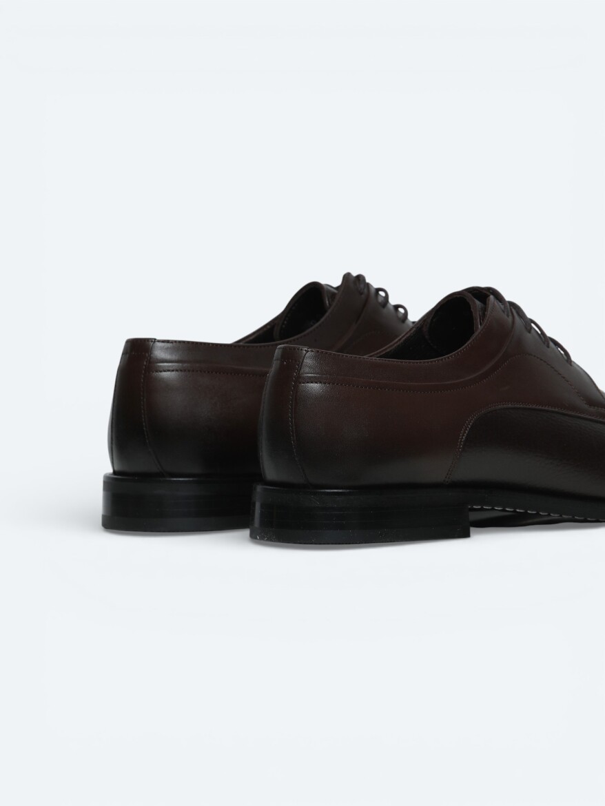 Brown Leather Classical Shoes - 5