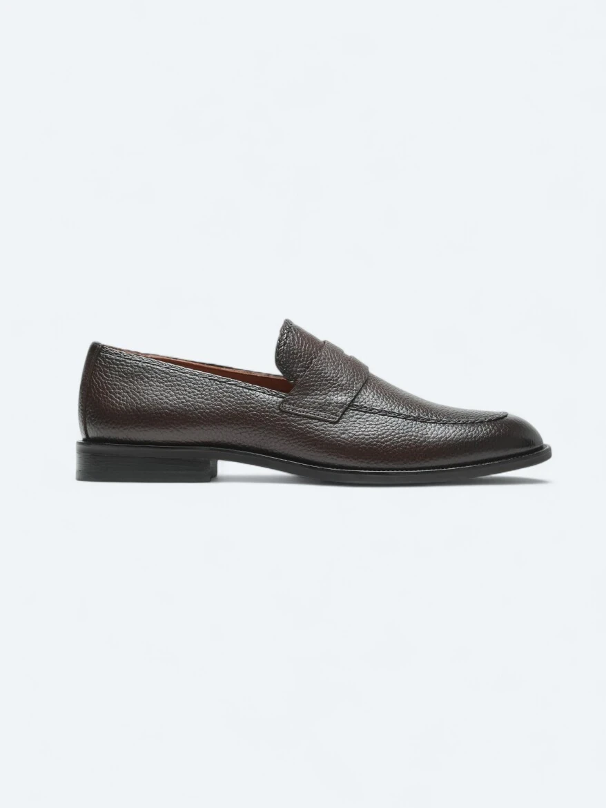 Brown Leather Classical Shoes - 1