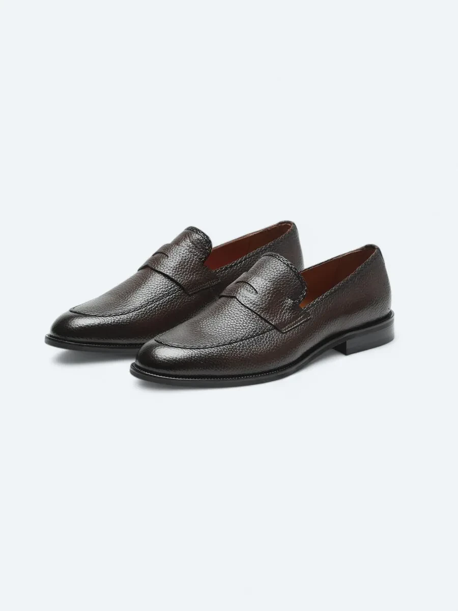 Brown Leather Classical Shoes - 2