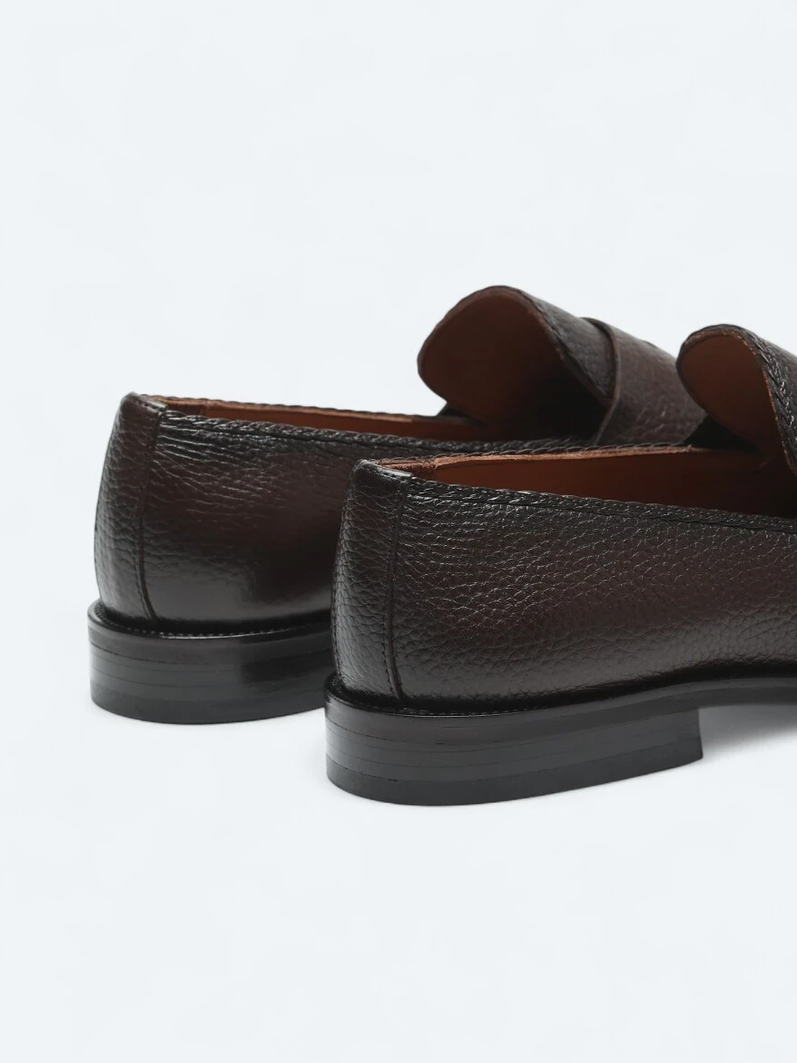 Brown Leather Classical Shoes - 5