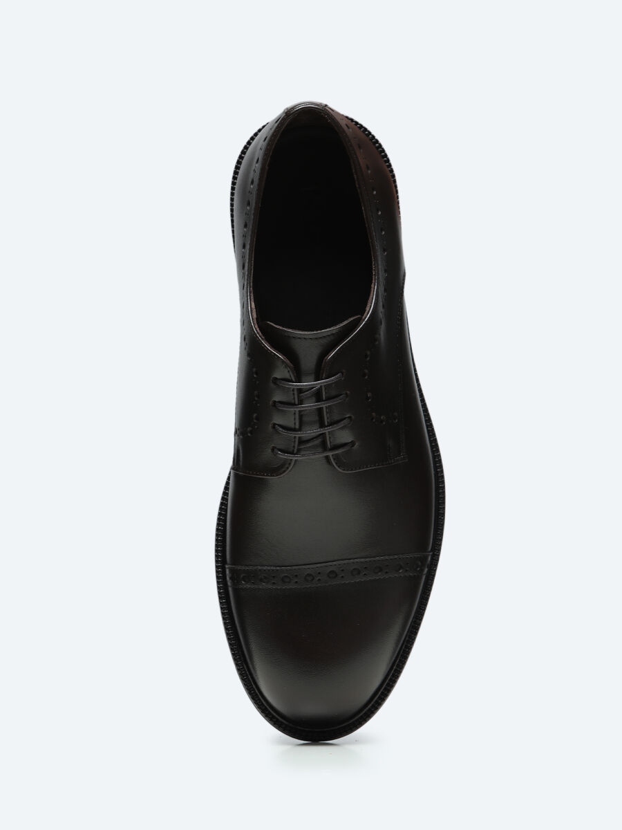 Brown Leather Classical Shoes - 4