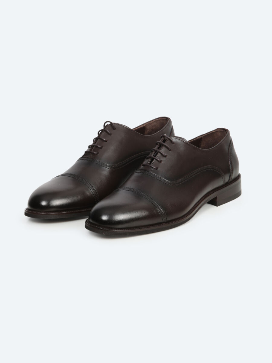 Brown Leather Classical Shoes - 2