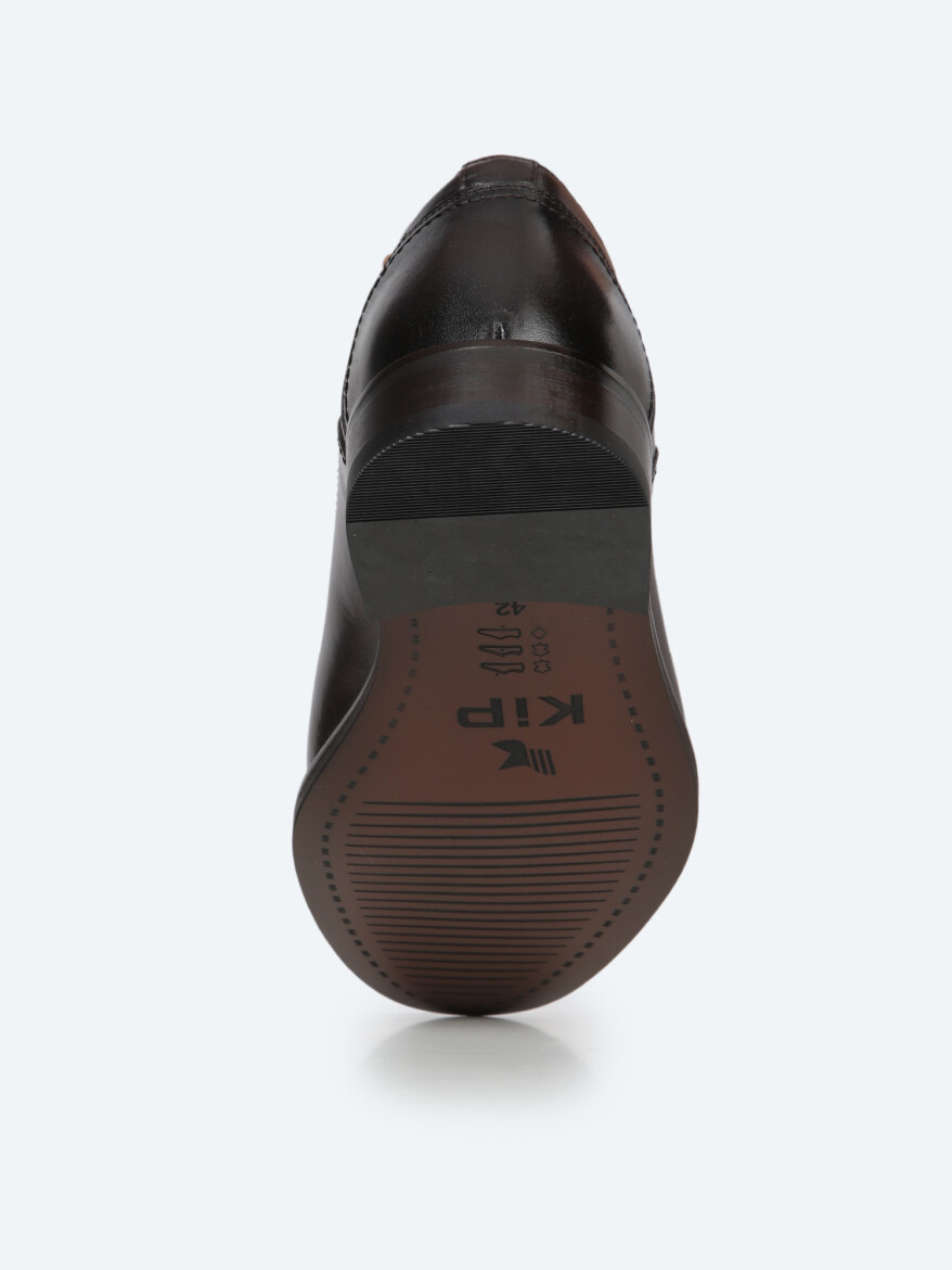 Brown Leather Classical Shoes - 4