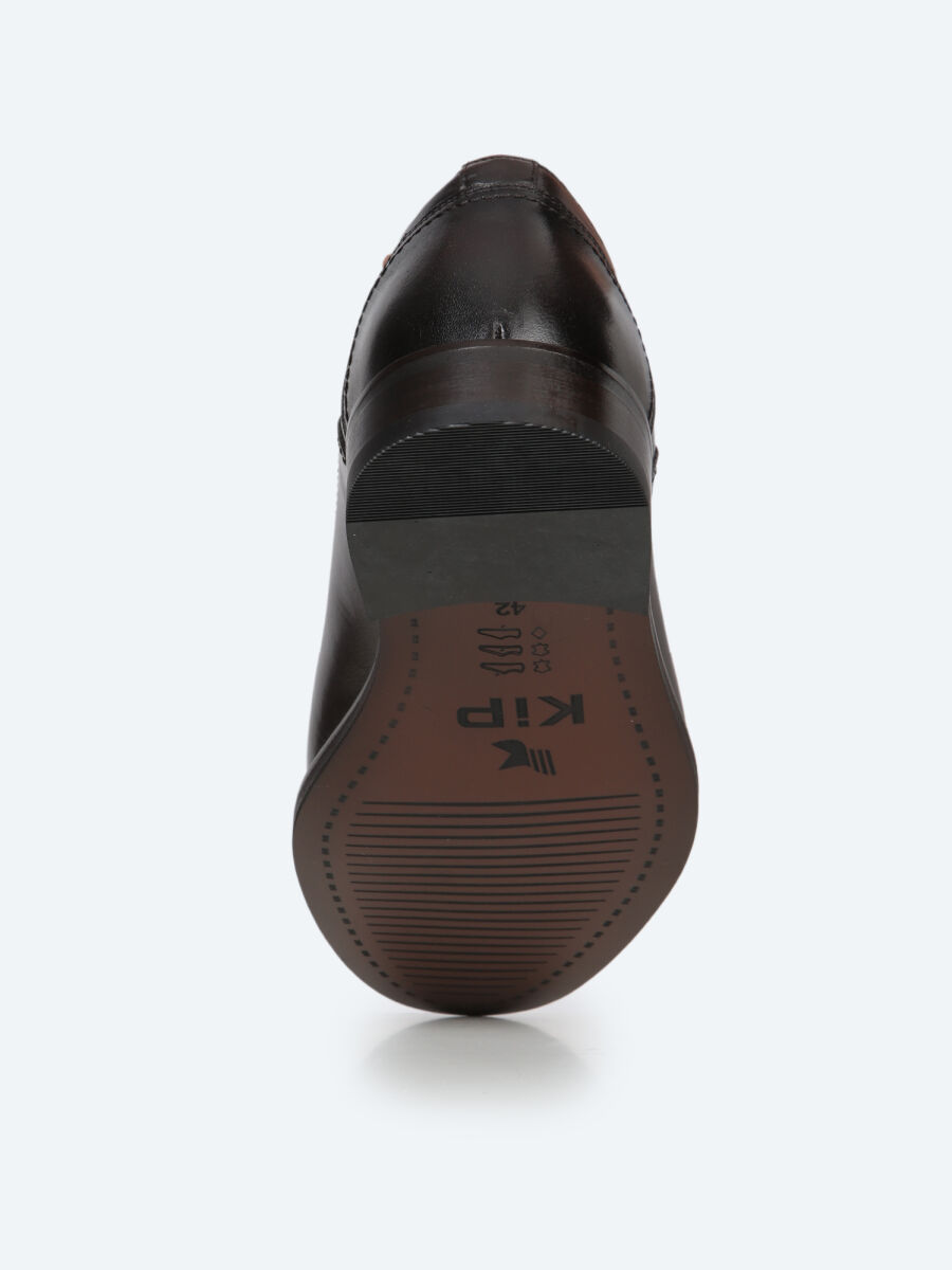 Brown Leather Classical Shoes - 4