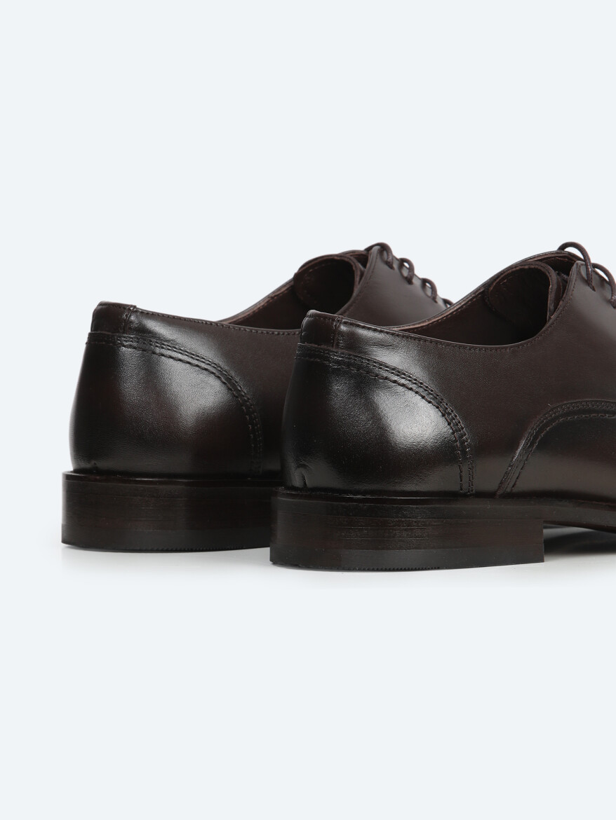 Brown Leather Classical Shoes - 5