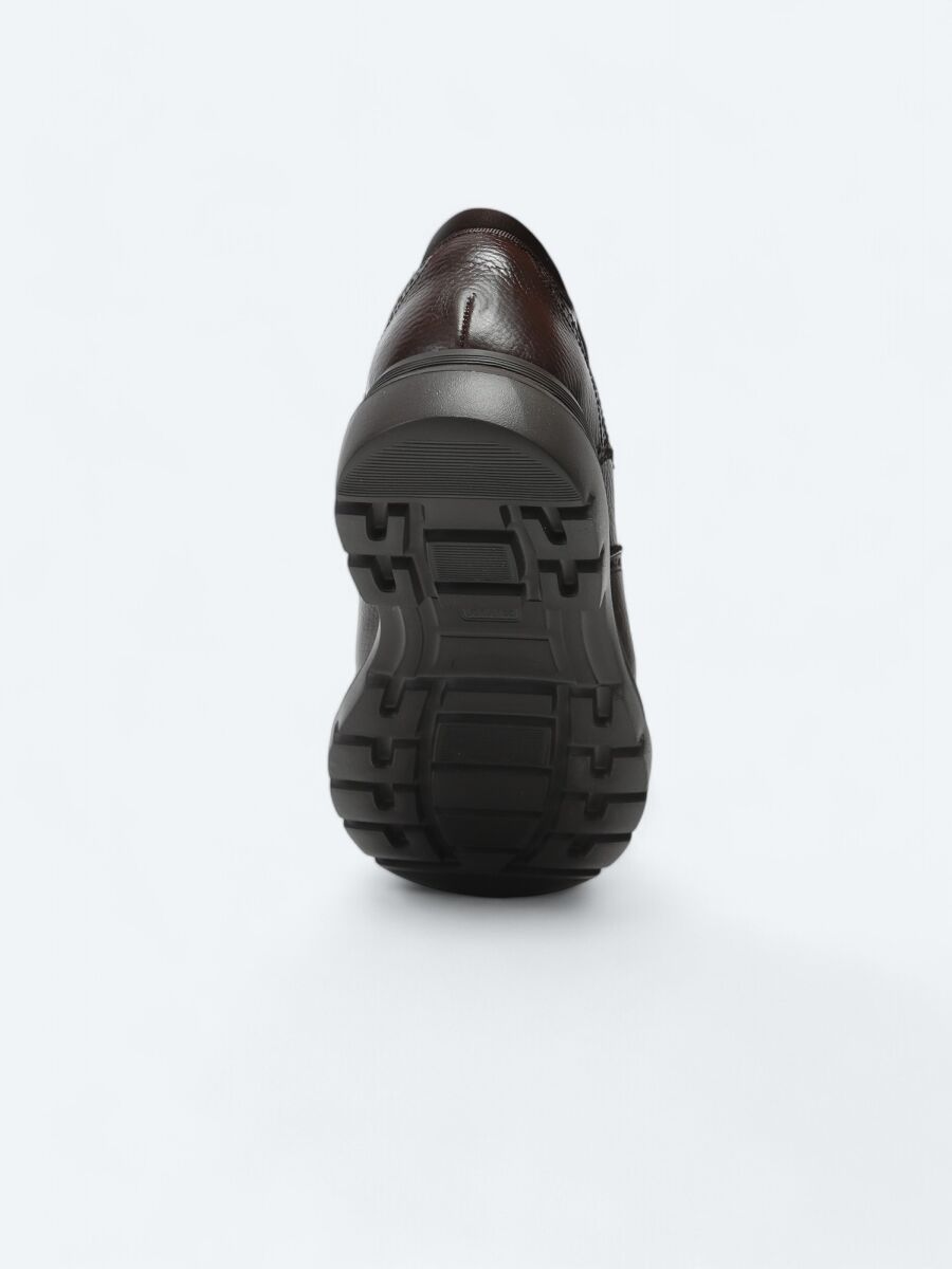 Brown Leather Smart Casual Shoes - 4