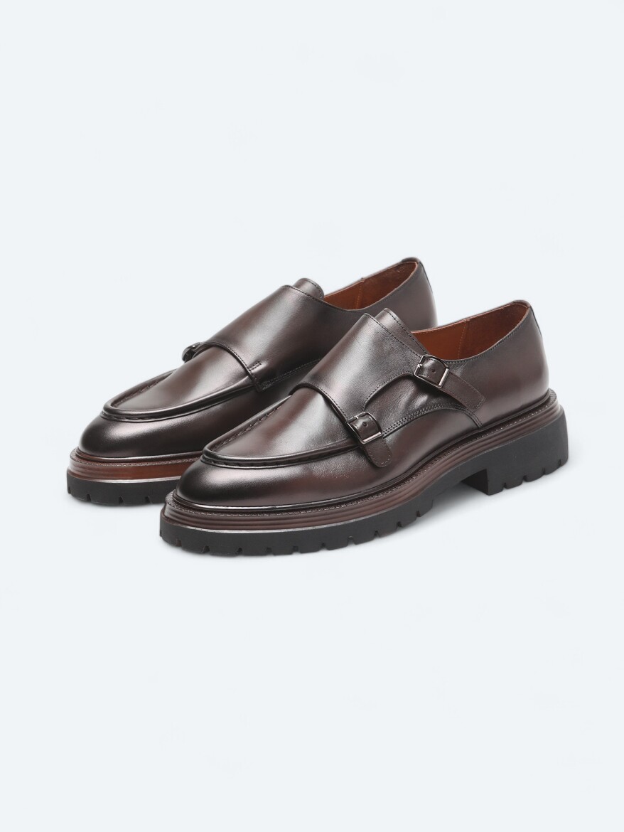 Brown Leather Smart Casual Shoes - KİP