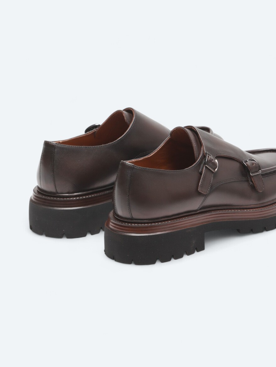 Brown Leather Smart Casual Shoes - 5