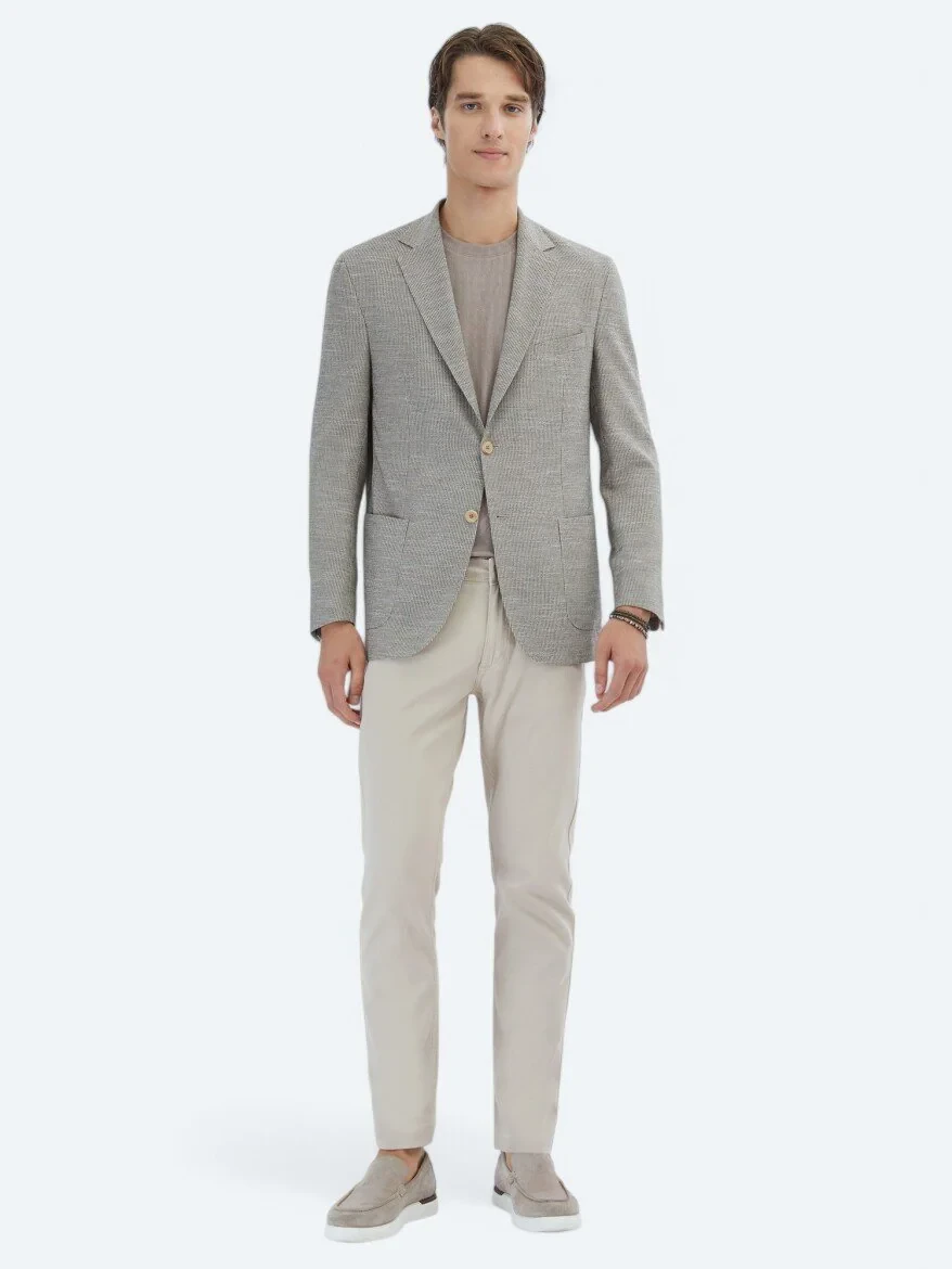 Brown Patterned Modern Fit Jacket - 2