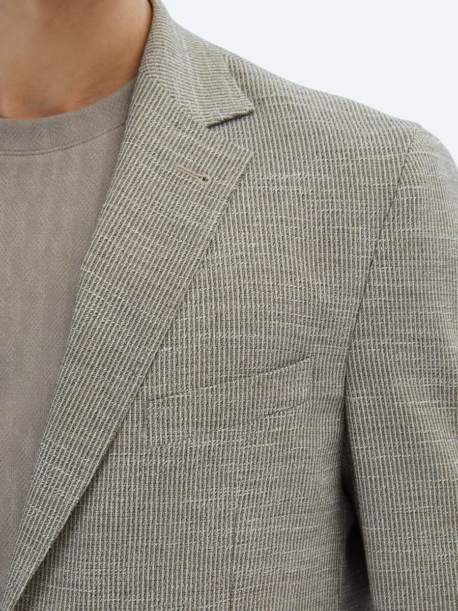 Brown Patterned Modern Fit Jacket - 5