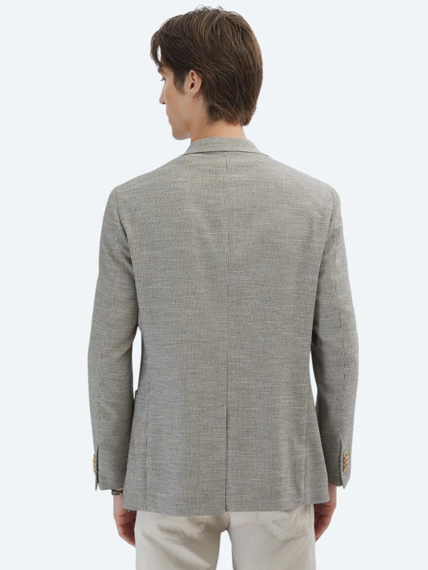 Brown Patterned Modern Fit Jacket - 6
