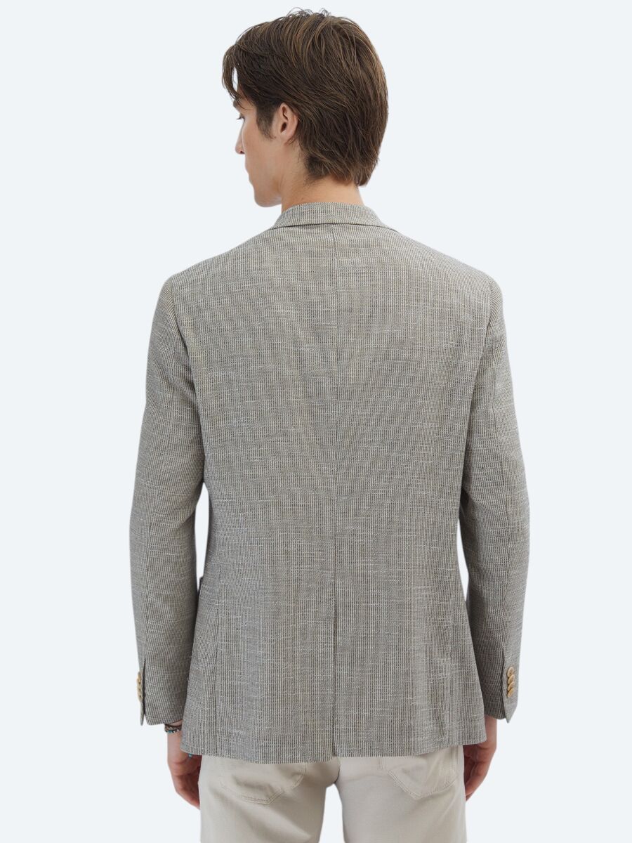 Brown Patterned Modern Fit Jacket - 6