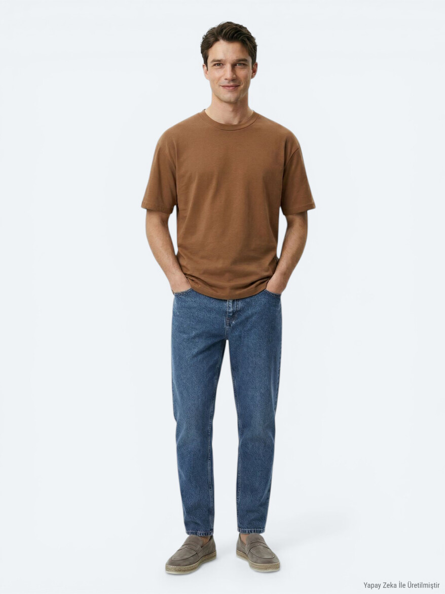Brown Plain 100% Cotton T-Shirt 