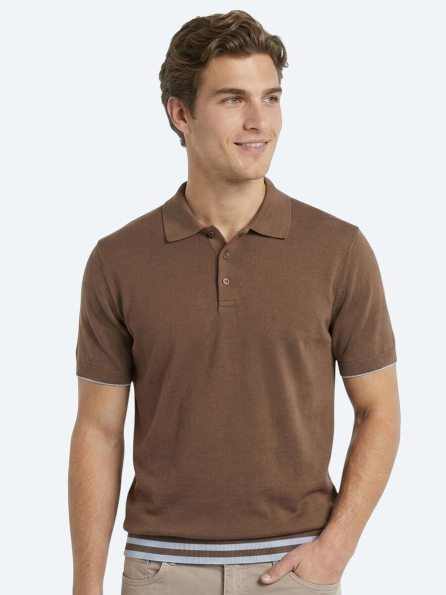 Brown Plain 100% Cotton T-Shirt - 3