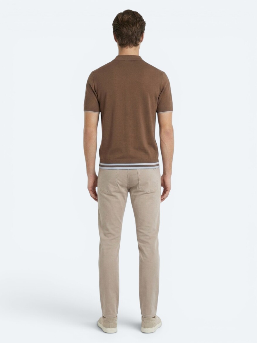 Brown Plain 100% Cotton T-Shirt - 5