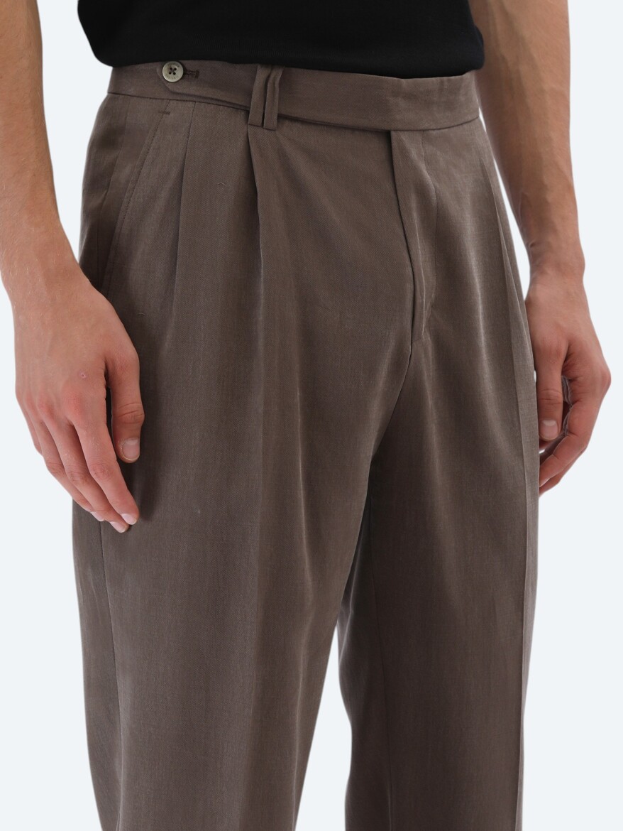 Brown Plain Modern Fit Suit - 6