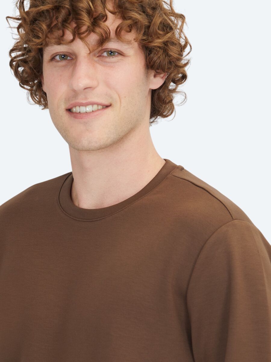 Brown Plain Sweatshirt - 4