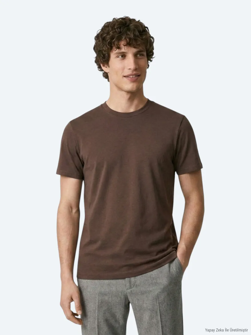 Brown Plain T-Shirt 