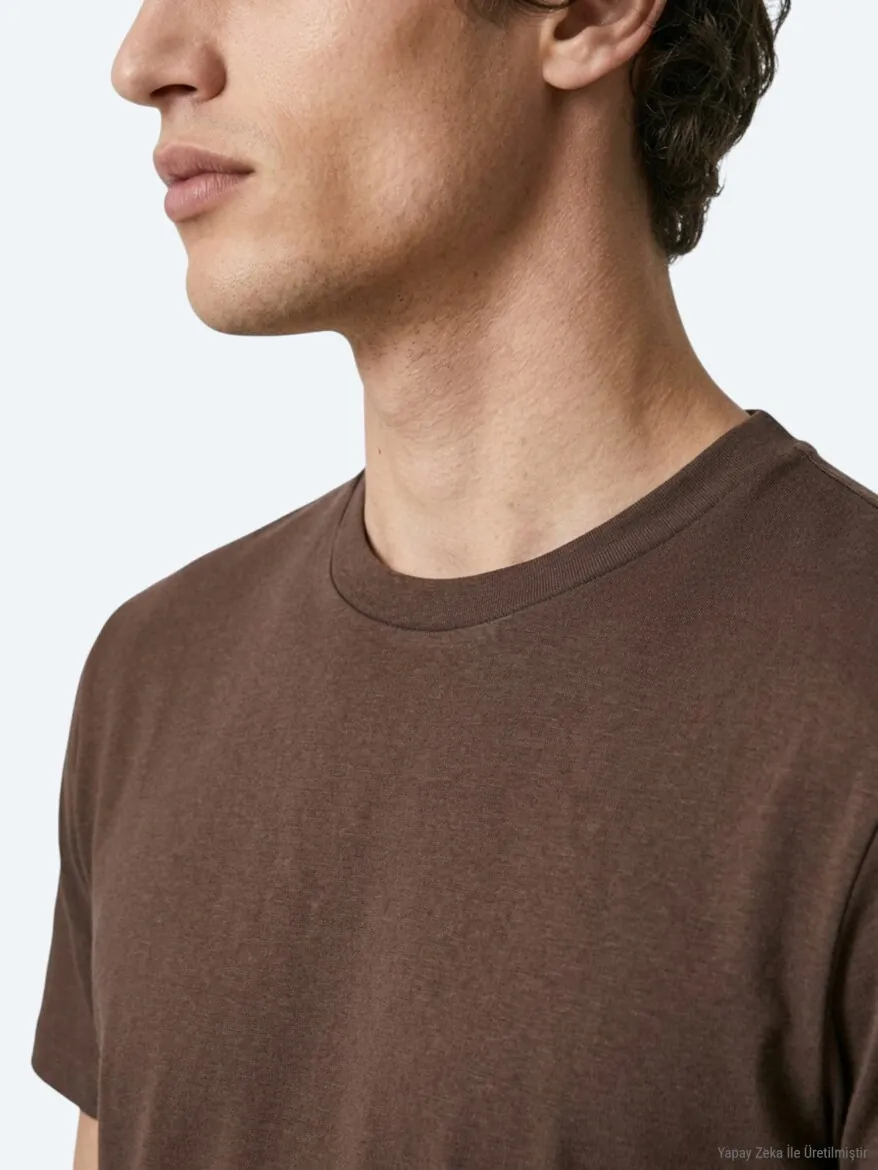 Brown Plain T-Shirt - 4