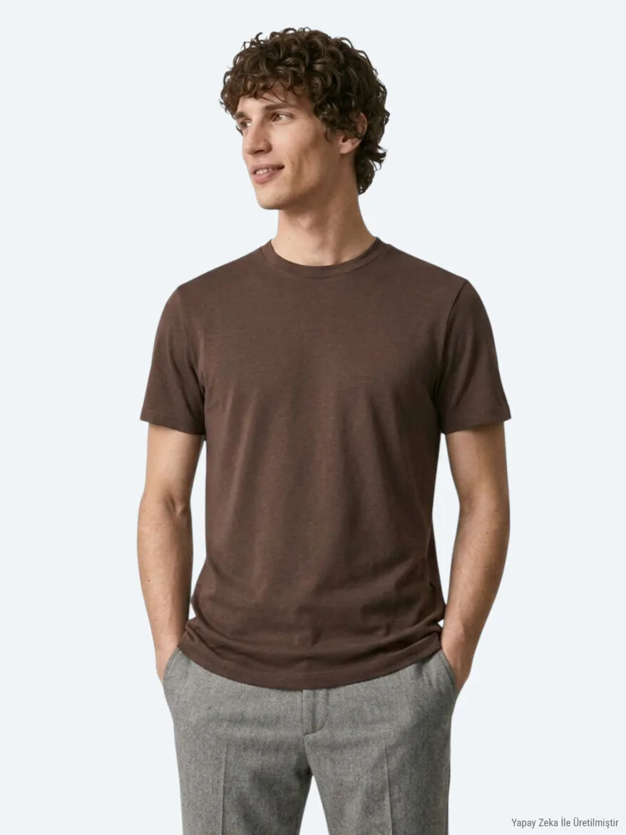 Brown Plain T-Shirt - 5
